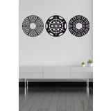 UNT 3 lü Mandala Set Duvar Dekoru Tablo Seti Siyah 48 x 154 UNTNM236