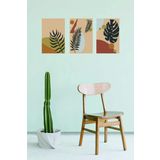 UNT Absract - Boho Deve Tabanı Duvar Dekoru - Süsü, Ahşap Dekoratif Tablo Renkli Baskı 33 x 66 UNTNM338