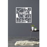 UNT Abstract Duvar Dekoru - Süsü, Ahşap Dekoratif Tablo BEYAZ 48 x 48 UNTNM92
