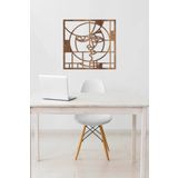 UNT Abstract Duvar Dekoru - Süsü, Ahşap Dekoratif Tablo CEVİZ 48 x 48 UNTNM93