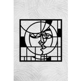 UNT Abstract Duvar Dekoru - Süsü, Ahşap Dekoratif Tablo SİYAH 48 x 48 UNTNM94
