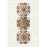 UNT Ahşap Yaşam Çiçeği Sri Yantra Torus Nefesi Üçlü Dekoratif Tablo Duvar Süsü Ev Hediyesi 30 cm - 30 X 30 - Ceviz