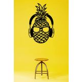 UNT Ananas Duvar Dekoru-Süsü, Ahşap Dekoratif Tablo v2 Siyah 35 x 50 UNTNM641