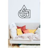 UNT Circle Square Triangle Symbol Duvar Dekoru - Süsü, Ahşap Dekoratif Tablo v2 Siyah 48 x 44 UNTNM371