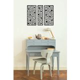 UNT Geometrik Duvar Dekoru - Süsü, Ahşap Dekoratif Tablo v1 Siyah 48 x 67 UNTNM618