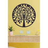 Unt Hayat / Yaşam Ağacı Duvar Dekoru - Süsü, Ahşap Dekoratif Tablo Siyah 48 X 48