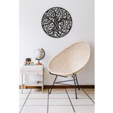 UNT Hayat/yaşam Ağacı Duvar Dekoru-süsü, Ahşap Dekoratif Tablo-2 Siyah Siyah 48 x 48 UNTNM540
