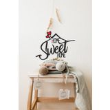 UNT ''Home Sweet Home'' Duvar Dekoru - Süsü, Ahşap Dekoratif Tablo-2 Siyah 48 x 35 UNTNM530