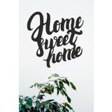 UNT ''Home Sweet Home'' Duvar Dekoru - Süsü, Ahşap Dekoratif Tablo Siyah 48 x 48 UNTNM411