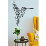 UNT Hummingbird Duvar Dekoru-Süsü, Ahşap Dekoratif Tablo Siyah 100 x 100 UNTNM358