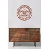 Unt Kahverengi Sri Yantra Mandala Kutsal Geometri Duvar Dekoru-Süsü, Ahşap Dekoratif Tablo Kahverengi 48 X 48