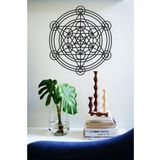 UNT Kutsal Geometri Metatron Cube Duvar Dekoru - Süsü, Ahşap Dekoratif Tablo