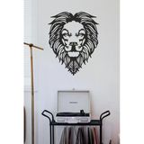 Unt Lion - Aslan Duvar Dekoru - Süsü, Ahşap Dekoratif Tablo Siyah 48 X 40