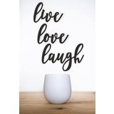 UNT "live love laugh" Duvar Dekoru-süsü, Ahşap Dekoratif Tablo - 3 Siyah 41 x 41 UNTNM467