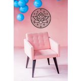 UNT Lotus Çiçeği Duvar Dekoru - Süsü, Ahşap Dekoratif Tablo Siyah 48 x 48 UNTNM585