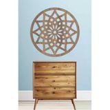 Unt Mandala Duvar Dekoru Süsü Ahşap Dekoratif Tablo Kahverengi 48 X 48