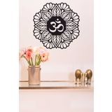 UNT Mandala Duvar Dekoru - Süsü, Ahşap Dekoratif Tablo Siyah 48 x 48 UNTNM303
