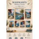 UNT Marmaris Akdeniz Esintisi 7'li MDF Tablo Seti | Deniz, Palmiye ve Ege Manzaralı Modern Duvar Dekoru | 3mm UV Baskı