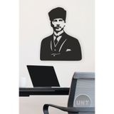 UNT Mustafa Kemal Atatürk Dekoratif Tablo, Duvar Dekoru 48x37 cm Siyah 49 x 38 UNTNM408