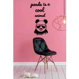 UNT Panda ve Motto Duvar Dekoru - Süsü, Ahşap Dekoratif Tablo Siyah 70 x 100 UNTNM547