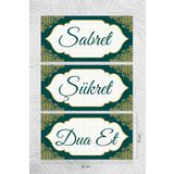 UNT Sabret Şükret Dua Et 3 lü Renkli Tablo Renkli Baskı 30 x 45 UNTNM276