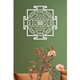 UNT Sri Yantra Mandala Kutsal Geometri Duvar Dekoru-Süsü, Ahşap Dekoratif Tablo - 3 BEYAZ BEYAZ 48 x 48 UNTNM407