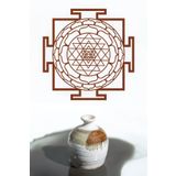 UNT Sri Yantra Mandala Kutsal Geometri Duvar Dekoru-Süsü, Ahşap Dekoratif Tablo - 3 KAHVERENGİ Kahverengi 48 x 48 UNTNM502