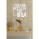 UNT "think outside the box" Duvar Dekoru - Süsü, Ahşap Dekoratif Tablo BEYAZ 48 x 48 UNTNM680