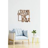 UNT "think outside the box" Duvar Dekoru - Süsü, Ahşap Dekoratif Tablo CEVİZ 48 x 48 UNTNM683