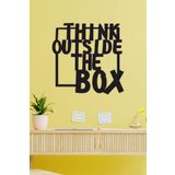 UNT "think outside the box" Duvar Dekoru - Süsü, Ahşap Dekoratif Tablo SİYAH 48 x 48 UNTNM682