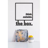 Unt "Think Outside The Box" Duvar Dekoru-Süsü, Ahşap Dekoratif Tablo Siyah 48 X 48