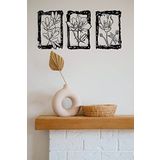 UNT Vintage Frame Flowers Duvar Dekoru-Süsü, Ahşap Dekoratif Tablo