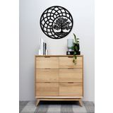 UNT Yaşam Ağacı / Mandala Duvar Dekoru - Süsü, Ahşap Dekoratif Tablo Siyah 35 x 50 UNTNM637