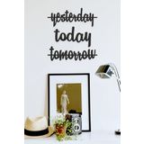 UNT Yesterday/Today/Tomorrow Duvar Dekoru-süsü, Ahşap Dekoratif Tablo Siyah UNTNM452