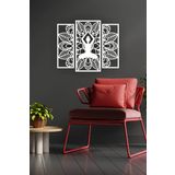 UNT Yoga Temalı Mandala Duvar Dekoru 3 lü Tablo BEYAZ 48x55 UNTNM219