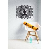 UNT Yoga Temalı Mandala Duvar Dekoru 3 lü Tablo SİYAH 48x55 UNTNM221