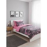 Üntaş Desıgn Of Colours Tek Kişilik Lastikli Çarşaflı Nevresim Takımı - Pembe - Beyaz - Kahverengi - 160 x 230 cm