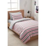 Üntaş Desıgn Of Colours Tek Kişilik Lastikli Çarşaflı Nevresim Takımı - Pembe - Gri - 160 x 230 cm