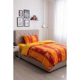 Üntaş Desıgn Of Colours Tek Kişilik Lastikli Çarşaflı Nevresim Takımı - Sarı - Kırmızı - 160 x 230 cm
