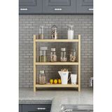 Ünüvar Konsept Gardenya Home Else Meşe Renk 3 Katlı Modern Ahşap Mdf Tezgah Üstü Mutfak Baharatlık Rafı