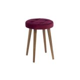 Ünüvar Konsept Mobilya Tabure 3 Ahşap Ayak-Metal Aparatlı Silenebilir Kumaş Bordo