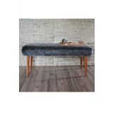Ünüvar Konsept Puf & Benç 45*100-Ahşap Ayak Dökülmez Peluş Antrasit K1