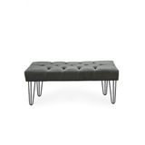 Ünüvar Konsept Puf & Benç 45X90-Metal Siyah Ayak Silenebilir Kumaş Antrasit K1
