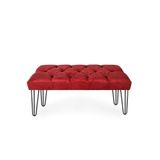 Ünüvar Konsept Puf & Benç 45X90-Metal Siyah Ayak Silenebilir Kumaş Bordo K1