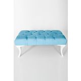 Ünüvar Konsept Puf Benç 45X90-Pls Ayak Silenebilir Kumaş Mavi K1