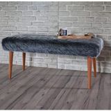 Ünüvar Konsept Puf Bench Peluş Antrasit Gri