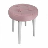 Ünüvar Konsept Tabure 3 Ahşap Ayak-Metal Aparatlı Silenebilir Kumaş Pembe