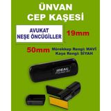 Ünvan Cep Kaşesi Pocket-80 (50mm*19mm) Mavi Keçeli Siyah Kaşe