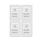 UON A4 Çerçeve Beyaz 21x30 Diploma Belge Sertifika 4’lü Düz model Fotoğraf Resim Çerçeve Seti