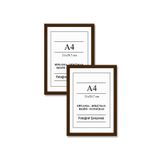 UON A4 Çerçeve Kahve 21x30 Diploma Belge Sertifika 2’li Düz model Fotoğraf Resim Çerçeve Seti